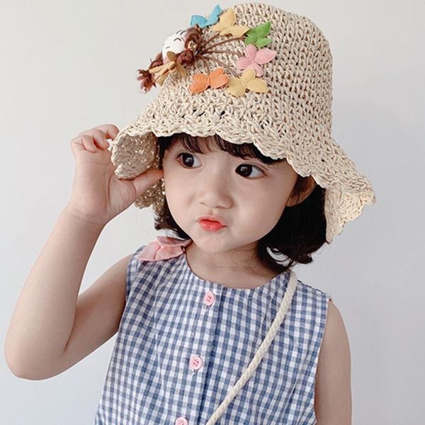 1-2y children doll butterfly decor woven straw bucket cap 2020 new princess kids girls summer beach fisherman hats 37, Yellow
1-2y children doll butterfly decor woven straw bucket cap 2020 new princess kids girls summer beach fisherman hats 37, Yellow
