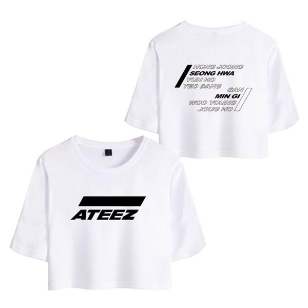 new ateez navel summer women t-shirts short sleeve casual game printed women fashion clothes, White
new ateez navel summer women t-shirts short sleeve casual game printed women fashion clothes, White