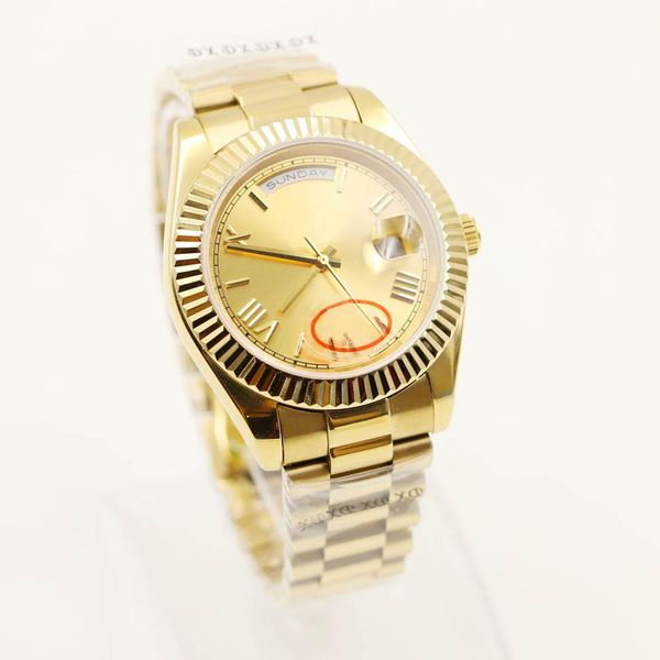 mens watch day date new roma face yellow gold big date automatic mechanical sapphire glass stainless steel gent wristwatches, Slivery;brown
mens watch day date new roma face yellow gold big date automatic mechanical sapphire glass stainless steel gent wristwatches, Slivery;brown