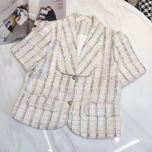 2020 new ladies fashion short sleeve lapel tweed plaid short coat 0729, Black;brown
2020 new ladies fashion short sleeve lapel tweed plaid short coat 0729, Black;brown