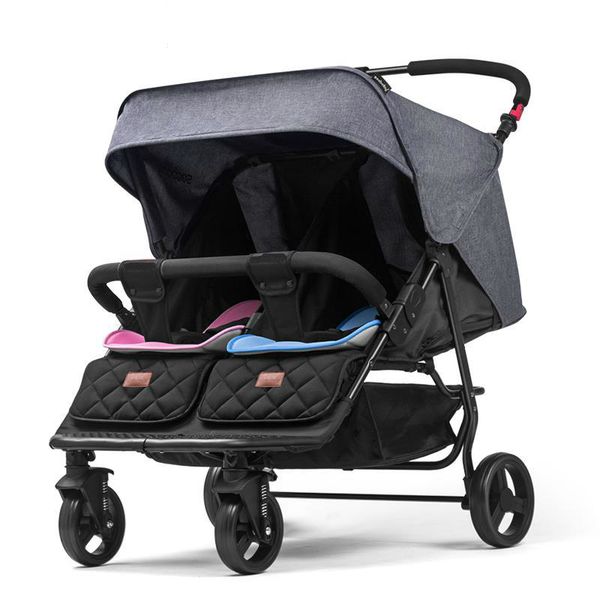 0-2y Twin Baby Stroller High Landscape Foldable Lightweight 13.5kgnw Children Carriage Seat Width 33cm Four Wheel Fold Strollers