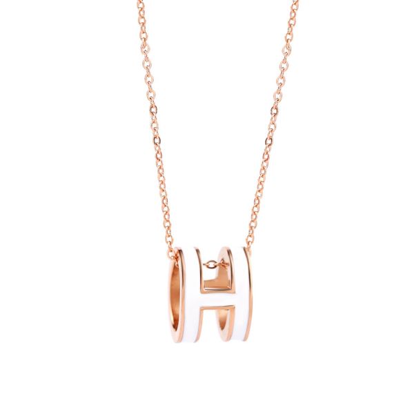 european and american minimalist h wta red necklace does not fade titanium steel rose golden ossicular chain letters pendant gifts, Silver
european and american minimalist h wta red necklace does not fade titanium steel rose golden ossicular chain letters pendant gifts, Silver