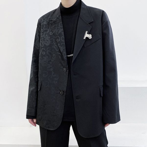 ewq / men's wear new black chinese dragon printted suit 2020 fashion autumn new male's personalized coat vintage blazers 9y3295, White;black
ewq / men's wear new black chinese dragon printted suit 2020 fashion autumn new male's personalized coat vintage blazers 9y3295, White;black