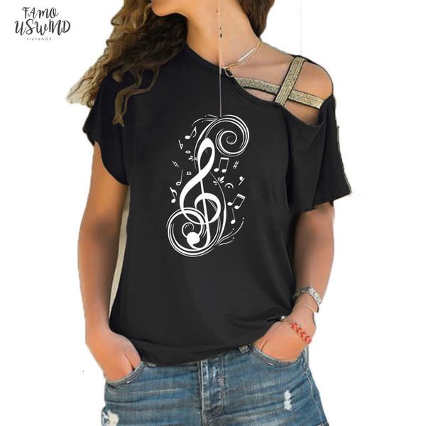 women musical note graphic t shirt music women polyester fashion new tshirt irregular skew cross bandage cotton tee, White
women musical note graphic t shirt music women polyester fashion new tshirt irregular skew cross bandage cotton tee, White