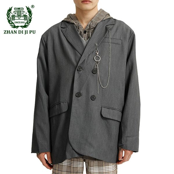 men's suits & blazers oversized double breasted men black gray business casual fashion solid color ins loose streetwear suit male, White;black
men's suits & blazers oversized double breasted men black gray business casual fashion solid color ins loose streetwear suit male, White;black