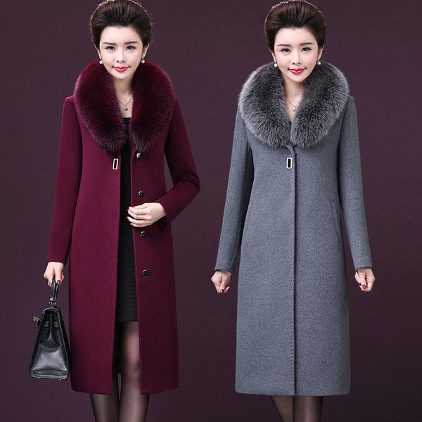 women's wool & blends 2021 winter jacket women coat big fur collar casual female long vintage oversize outwear casaco feminino p861, Black
women's wool & blends 2021 winter jacket women coat big fur collar casual female long vintage oversize outwear casaco feminino p861, Black