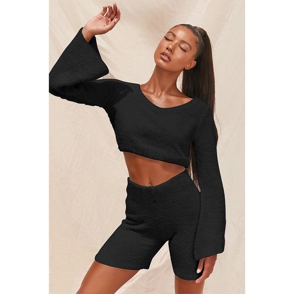 women's tracksuits autumn faux fur 2 piece sets womens casual v-neck pullover long sleeve crop +hight waist shorts 2021 winter clot, Gray
women's tracksuits autumn faux fur 2 piece sets womens casual v-neck pullover long sleeve crop +hight waist shorts 2021 winter clot, Gray