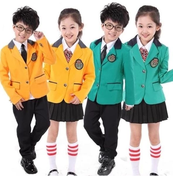 new children school uniform clothing long sleeve chorus primary performance students reading british student autumn winter suits, White
new children school uniform clothing long sleeve chorus primary performance students reading british student autumn winter suits, White