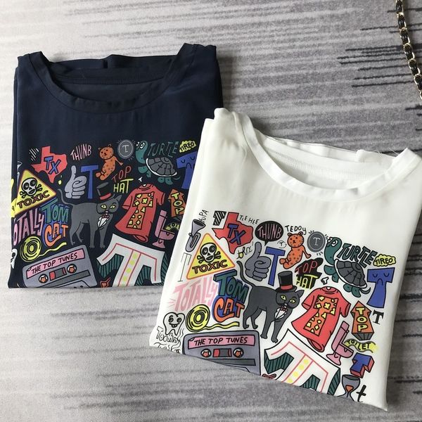tkqxo lightcattle t-shirt mercerized cotton goods are too foreign 18  silk stitching 60 mercerized cotton short-sleeved graffiti t-shirt fo, White 
tkqxo lightcattle t-shirt mercerized cotton goods are too foreign 18  silk stitching 60 mercerized cotton short-sleeved graffiti t-shirt fo, White