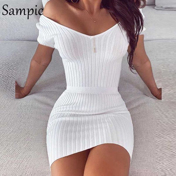 sampic off shoulder elegant ladies v neck slim knit women bodycon dress casual mini striped short sleeve party dress summer, Black;gray
sampic off shoulder elegant ladies v neck slim knit women bodycon dress casual mini striped short sleeve party dress summer, Black;gray