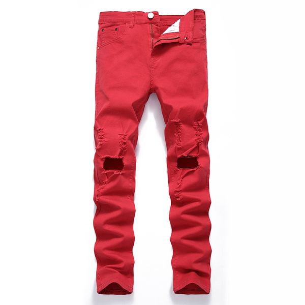 men slim denim straight brand skinny jeans men high-quality cotton garment designer pants destruction jeans, Blue
men slim denim straight brand skinny jeans men high-quality cotton garment designer pants destruction jeans, Blue