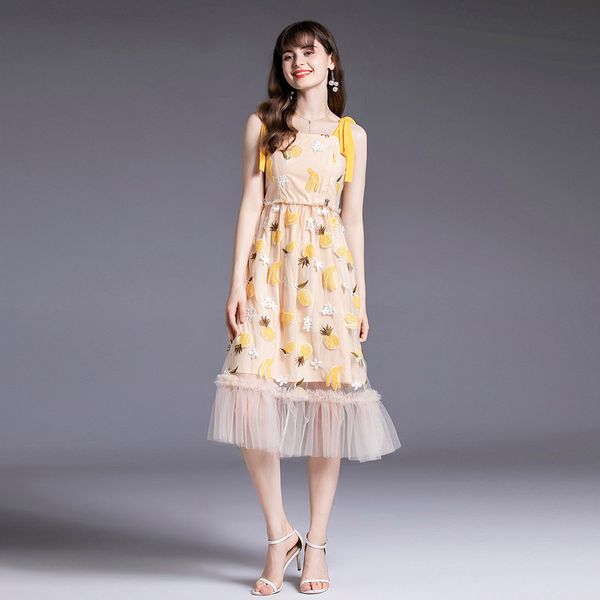runway women's summer sequins embroidery flower dress spaghetti straps ruffles sundress fruits sequined dresses party long dress, Black;gray
runway women's summer sequins embroidery flower dress spaghetti straps ruffles sundress fruits sequined dresses party long dress, Black;gray
