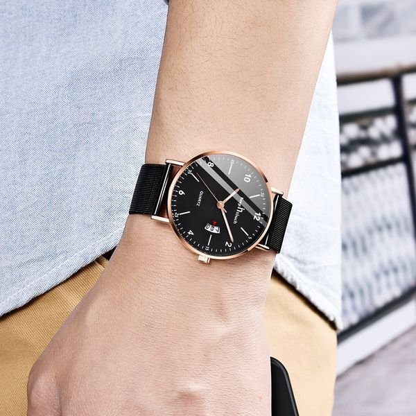 men's business ultra-thin waterproof luminous quartz watch luminous quartz watch mesh belt, Blue
men's business ultra-thin waterproof luminous quartz watch luminous quartz watch mesh belt, Blue