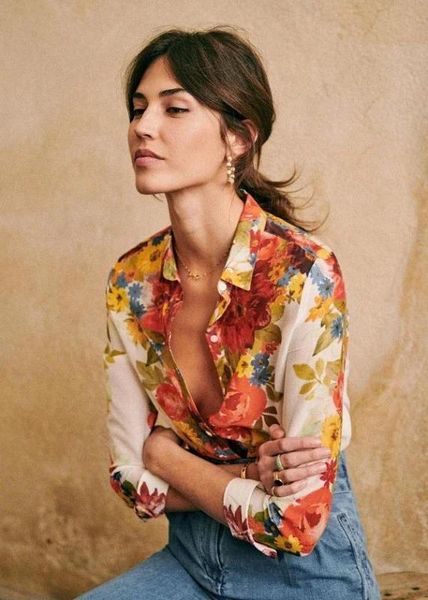 women shirt new spring and summer classic series flower leaf printing turn-down collar silk floss long sleeve women shirt top, White
women shirt new spring and summer classic series flower leaf printing turn-down collar silk floss long sleeve women shirt top, White