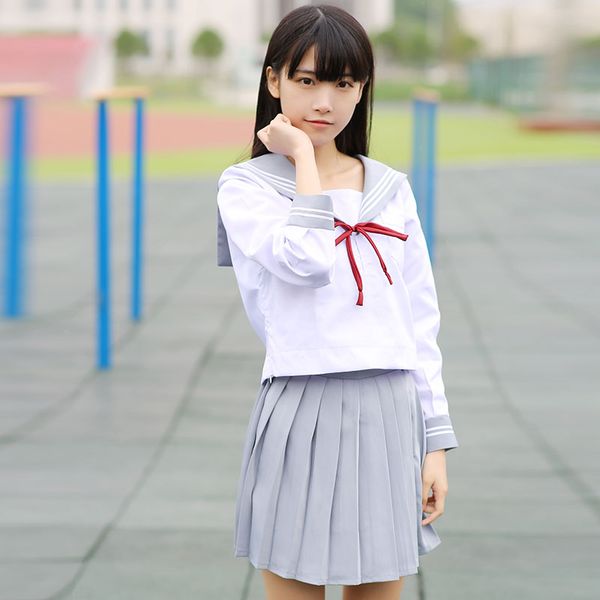 japanese navy sailor suit long-sleeved wind orthodox students loaded class service uniforms jk uniforms pleated skirt suit, White
japanese navy sailor suit long-sleeved wind orthodox students loaded class service uniforms jk uniforms pleated skirt suit, White