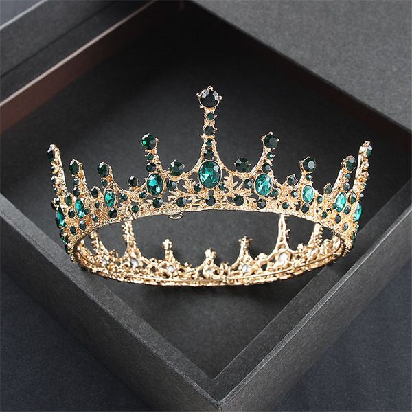 baroque vintage royal queen king round crystal wedding crown bridal tiaras and crowns diadem bride hair jewelry accessories y200727, White;golden
baroque vintage royal queen king round crystal wedding crown bridal tiaras and crowns diadem bride hair jewelry accessories y200727, White;golden