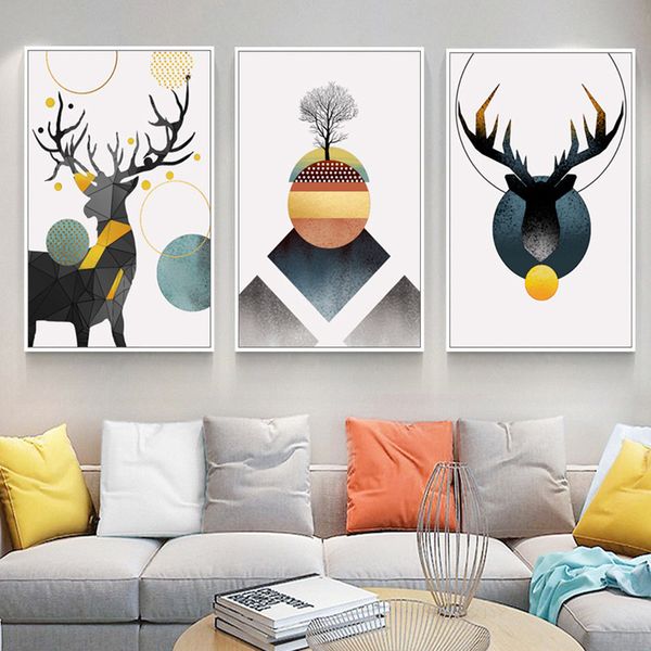 abstract elk antlers trees geometric pattern canvas painting posters and prints wall picture for living room home decoration
abstract elk antlers trees geometric pattern canvas painting posters and prints wall picture for living room home decoration