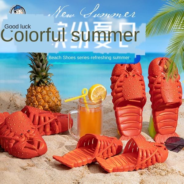 creative and personalized online red crayfish summer big and small children' outdoor slippers baotou children' beach slippers, Black;grey
creative and personalized online red crayfish summer big and small children' outdoor slippers baotou children' beach slippers, Black;grey