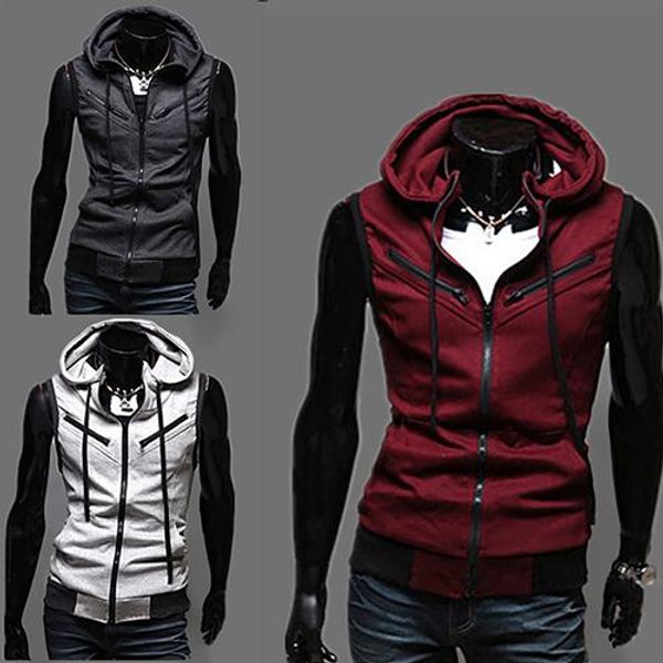 mens sleeveless jackets casual zipper slim fit sport training hooded vest coats new fashion zipper male cardigan jackets, Black;brown
mens sleeveless jackets casual zipper slim fit sport training hooded vest coats new fashion zipper male cardigan jackets, Black;brown