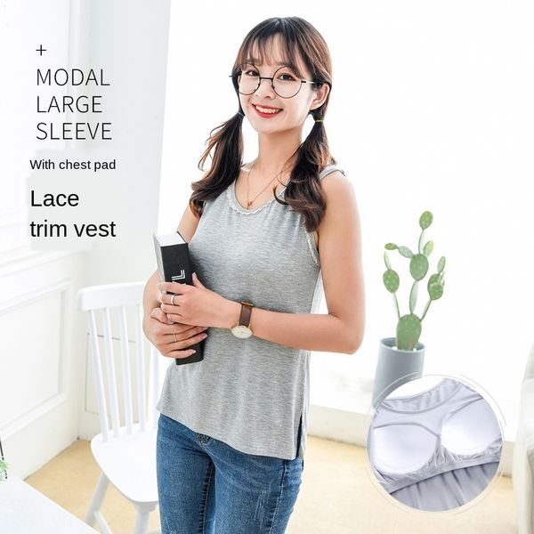 factory lace modal loose vest women's outer bra coat bra wear sleeveless bra-cup one-piece split, White
factory lace modal loose vest women's outer bra coat bra wear sleeveless bra-cup one-piece split, White