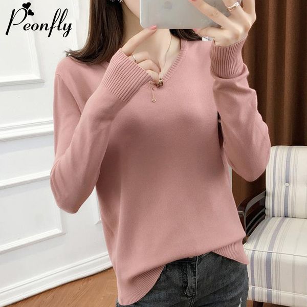 women's sweaters peonfly 2021 autumn winter pullover sweater women korean v neck long sleeve knit jumper female pink yellow green knitw, White;black
women's sweaters peonfly 2021 autumn winter pullover sweater women korean v neck long sleeve knit jumper female pink yellow green knitw, White;black