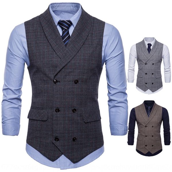 spring and autumn men's new business plaid suit slim korean vest fashion double-breasted vest men, Black;white
spring and autumn men's new business plaid suit slim korean vest fashion double-breasted vest men, Black;white