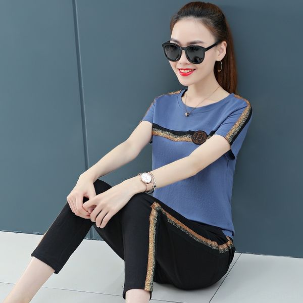 hfg5h sports suit casual sports sportswear women's summer short-sleeved trousers two-piece set 2019 new large size loose running casual, Black;red
hfg5h sports suit casual sports sportswear women's summer short-sleeved trousers two-piece set 2019 new large size loose running casual, Black;red