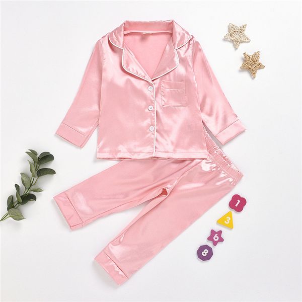 trendy children pajamas set summer solid color boys girls long sleeve + pants sleepwear silk comfort nightwear kids home clothes ly7292, Blue;red
trendy children pajamas set summer solid color boys girls long sleeve + pants sleepwear silk comfort nightwear kids home clothes ly7292, Blue;red