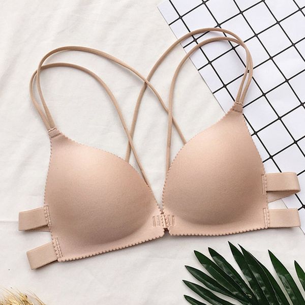 women back beautify fashion ladies bralette padded lingerie bra push up gather wire front closure, White
women back beautify fashion ladies bralette padded lingerie bra push up gather wire front closure, White