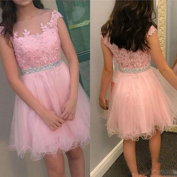 new arrivals lace sheer scoop homecoming dresses appliques beaded sashes a-line cocktail dress tulle prom party gowns plus size, Blue;pink
new arrivals lace sheer scoop homecoming dresses appliques beaded sashes a-line cocktail dress tulle prom party gowns plus size, Blue;pink