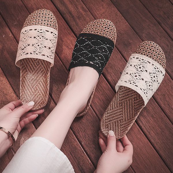suihyung женщины белье тапочки 2020 new design крытый обувь женская льняные вскользь слайды кружево пэчворк женский сандалии вьетнамки, Black
suihyung женщины белье тапочки 2020 new design крытый обувь женская льняные вскользь слайды кружево пэчворк женский сандалии вьетнамки, Black