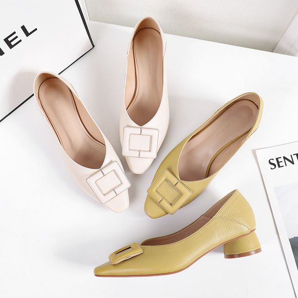 2020 spring and summer new high heels plus size women shoes square buckle round crude heel shoes women work heeled, Black
2020 spring and summer new high heels plus size women shoes square buckle round crude heel shoes women work heeled, Black