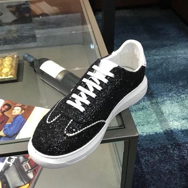 2019w limited men's white shoes, casual sequins, versatile platform shoes, fashion sneakers, original box packaging: 38-4411, Black
2019w limited men's white shoes, casual sequins, versatile platform shoes, fashion sneakers, original box packaging: 38-4411, Black