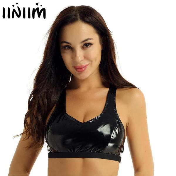 bras sets women exotic lingerie wetlook leather bra deep u racer back mini tank party rave dance wear latex bralette vest, Red;black
bras sets women exotic lingerie wetlook leather bra deep u racer back mini tank party rave dance wear latex bralette vest, Red;black