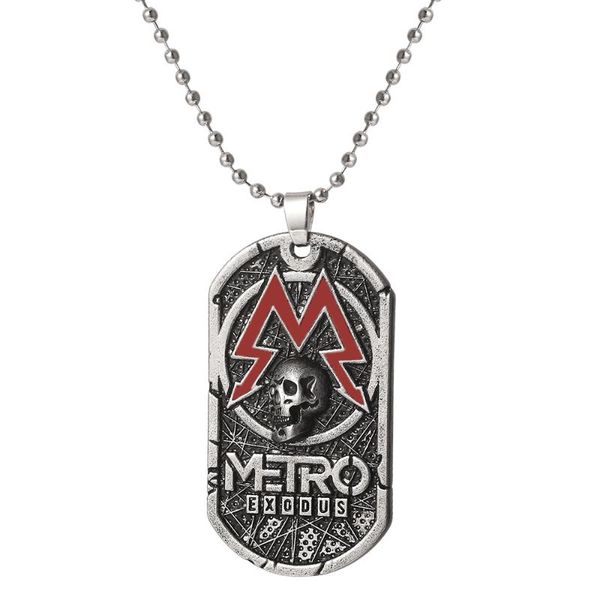 vintage oval skull tag pendant necklace terror game metro:exodus series badge necklace fashion jewelry gifts for game lovers, Silver
vintage oval skull tag pendant necklace terror game metro:exodus series badge necklace fashion jewelry gifts for game lovers, Silver