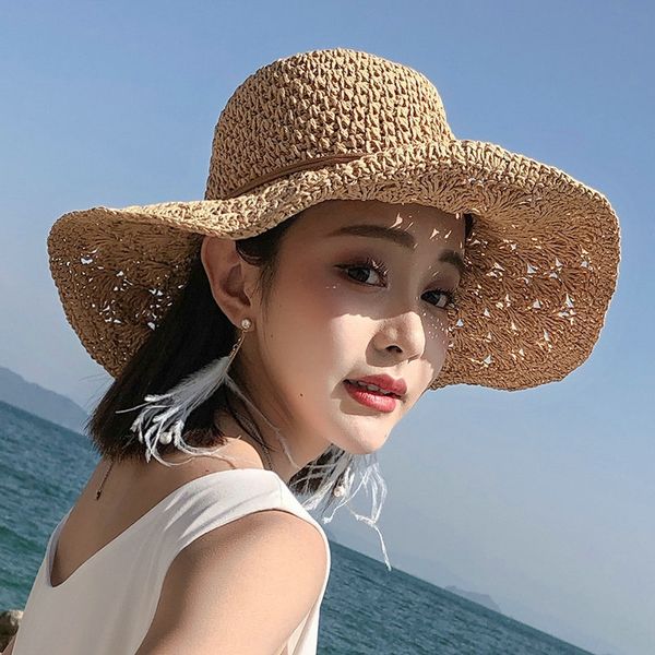 sun cool women's summer travel sunshade beach straw hat anti-ultraviolet wild hat sunscreen straw plait, Blue;gray
sun cool women's summer travel sunshade beach straw hat anti-ultraviolet wild hat sunscreen straw plait, Blue;gray