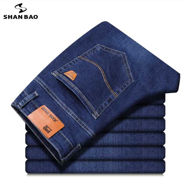 shanbao brand men's jeans pocket leather label design 2020 autumn new simple solid color youth fashion straight denim jeans, Blue
shanbao brand men's jeans pocket leather label design 2020 autumn new simple solid color youth fashion straight denim jeans, Blue