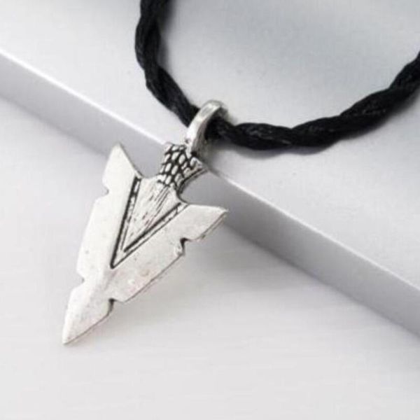 triangle arrow head pendant necklace men women vintage black tribal rope chain necklaces jewelry arrowhead collier collar bijoux, Silver
triangle arrow head pendant necklace men women vintage black tribal rope chain necklaces jewelry arrowhead collier collar bijoux, Silver