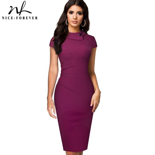 nice-forever vintage elegant pure color with button office work vestidos business formal bodycon women pencil dress b574, Black;gray
nice-forever vintage elegant pure color with button office work vestidos business formal bodycon women pencil dress b574, Black;gray
