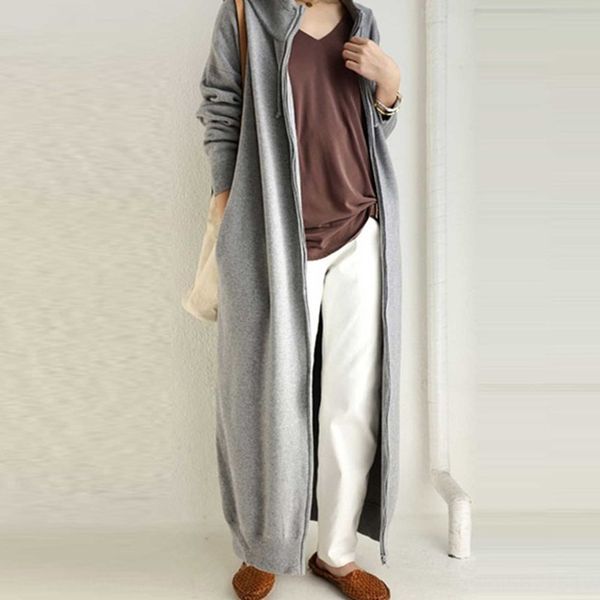 2020 new autumn coat sweater sweater women's loose coat casual super long fashion solid color cardigan, Black
2020 new autumn coat sweater sweater women's loose coat casual super long fashion solid color cardigan, Black