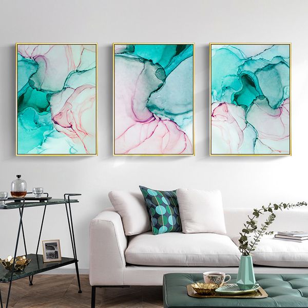 modern abstract green pink marble canvas painting wall art for living room print and poster decorative pictures home decor
modern abstract green pink marble canvas painting wall art for living room print and poster decorative pictures home decor