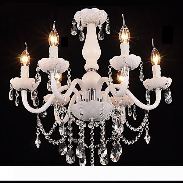Modern White Crystal Chandeliers Led Ceiling Hanglamp For Living Room Lustres De Sala De Cristal Wedding Decoration Light Fixtures