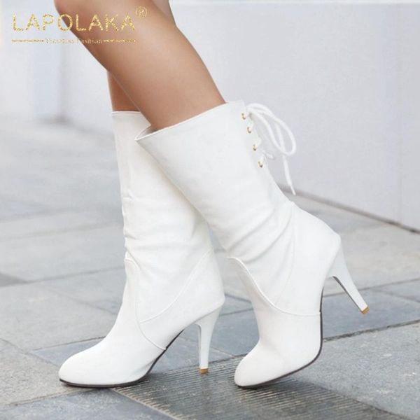 boots lapolaka 2021 fashion big size 43 thin high heels mid calf woman shoes lace up cross-tied spring autumn female, Black
boots lapolaka 2021 fashion big size 43 thin high heels mid calf woman shoes lace up cross-tied spring autumn female, Black