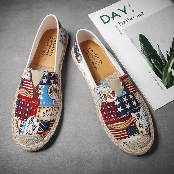 fashion american flag printed men's loafers flats causal comfortable slip on shoes straw sole men flat shoes mocasines de hombre, Black
fashion american flag printed men's loafers flats causal comfortable slip on shoes straw sole men flat shoes mocasines de hombre, Black
