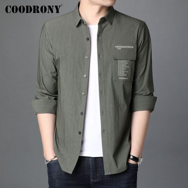 coodrony brand spring autumn fashion mens shirts long sleeve shirt men clothing streetwear casual camisa masculina pocket c6009, White;black
coodrony brand spring autumn fashion mens shirts long sleeve shirt men clothing streetwear casual camisa masculina pocket c6009, White;black
