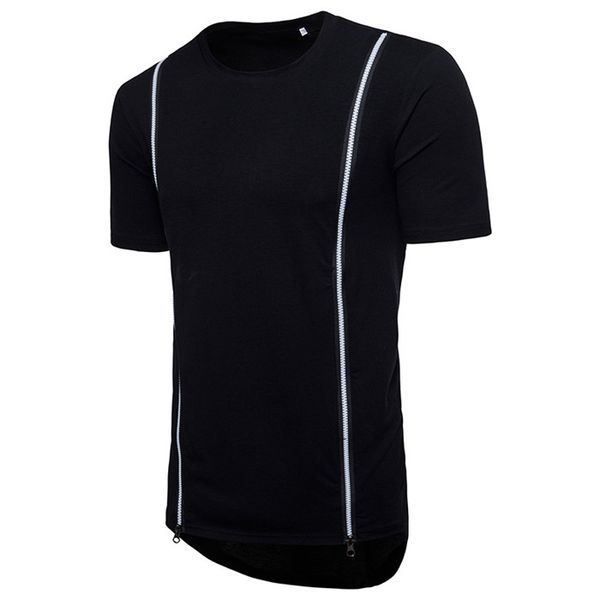 mens irregular zipper o-neck tshirts man summer plus size hiphop streerwear tees men short sleeve fashion, White;black
mens irregular zipper o-neck tshirts man summer plus size hiphop streerwear tees men short sleeve fashion, White;black