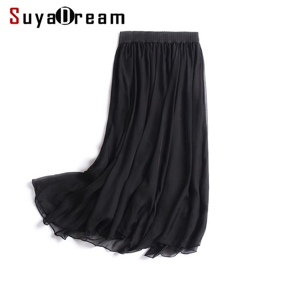 women silk skirt 100%real silk solid black pleated skirts two layers knee length 2020 spring summer new
women silk skirt 100%real silk solid black pleated skirts two layers knee length 2020 spring summer new