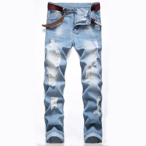 men's distressed ripped skinny jeans fashion mens jeans slim motorcycle moto biker causal mens denim pants hip hop men jeans, Blue
men's distressed ripped skinny jeans fashion mens jeans slim motorcycle moto biker causal mens denim pants hip hop men jeans, Blue