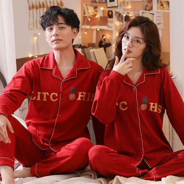 ewllo couple's pajamas autumn long-sleeved red wedding wedding home happy new year men's clothes pajamas cotton clothes and women, Blue;red
ewllo couple's pajamas autumn long-sleeved red wedding wedding home happy new year men's clothes pajamas cotton clothes and women, Blue;red