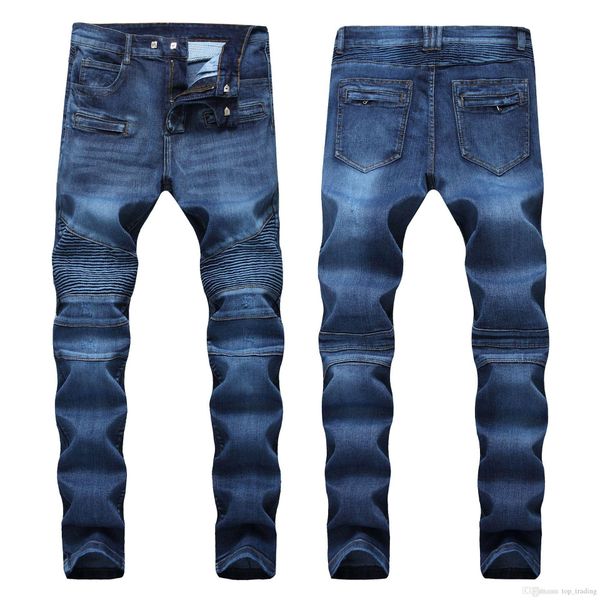 men's distressed ripped skinny jeans fashion designer mens jeans slim motorcycle moto biker causal mens denim pants hip hop men jeans, Blue
men's distressed ripped skinny jeans fashion designer mens jeans slim motorcycle moto biker causal mens denim pants hip hop men jeans, Blue
